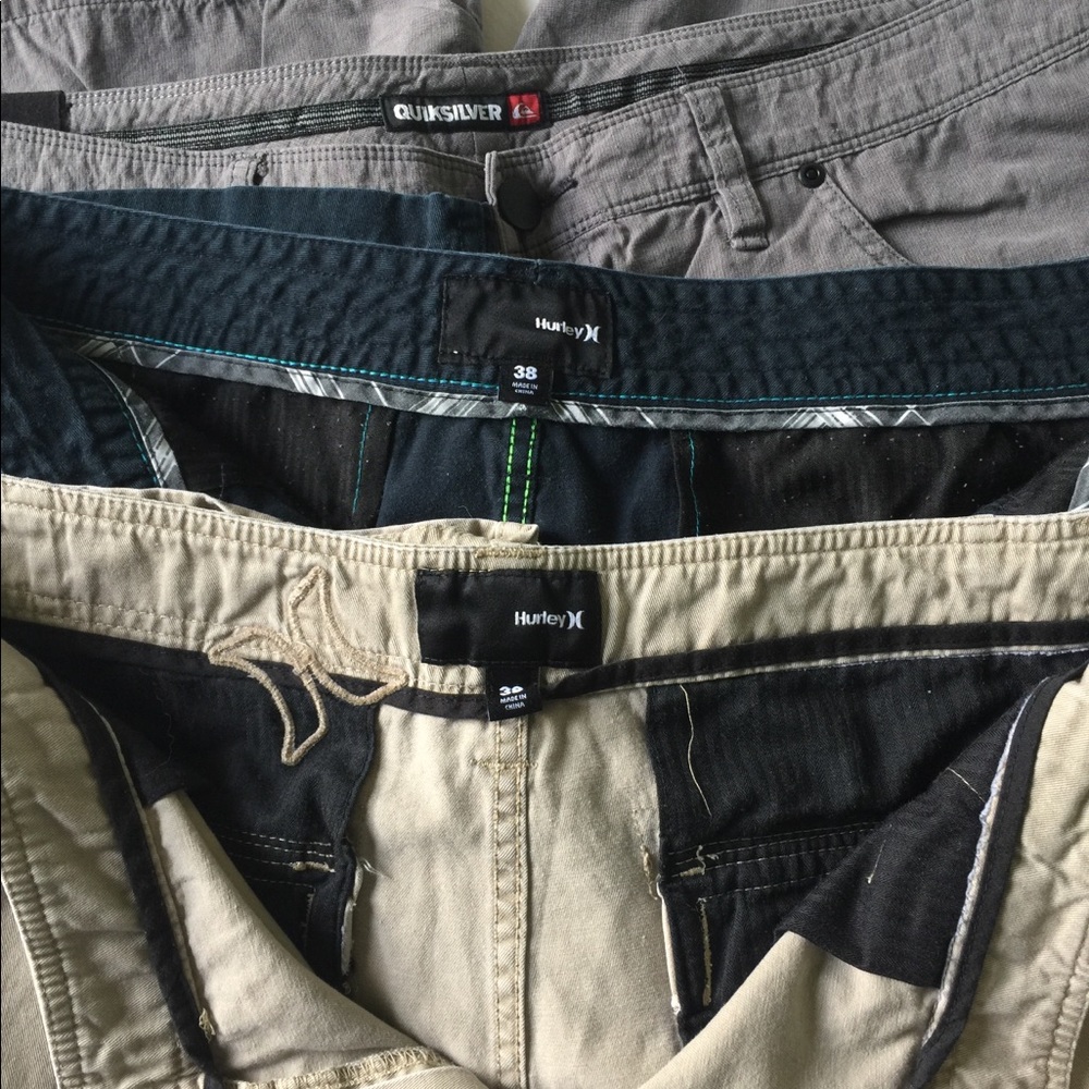 Lot of 3 Quicksilver & Hurley Men's Shorts