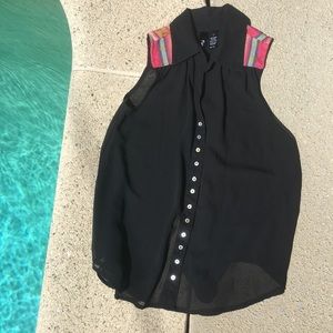 Sheer black tank w/ South American style yoke!