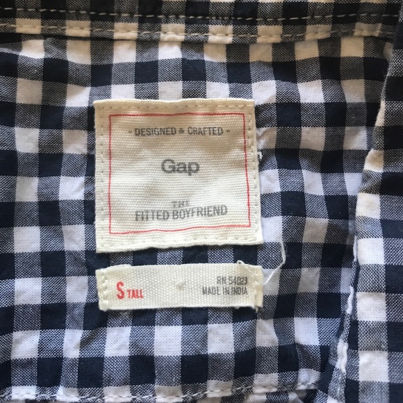 Navy checkered boyfriend shirt - Picture 2 of 2