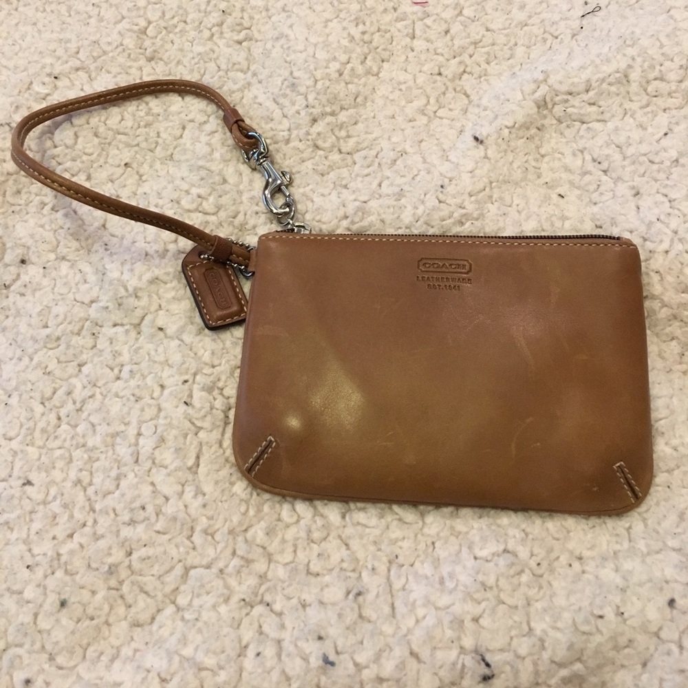 Coach Brown Leather Wristlet