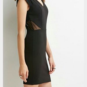 Mesh paneled cut out dress