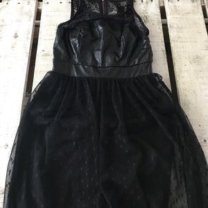Super cute lace and leather dress size small