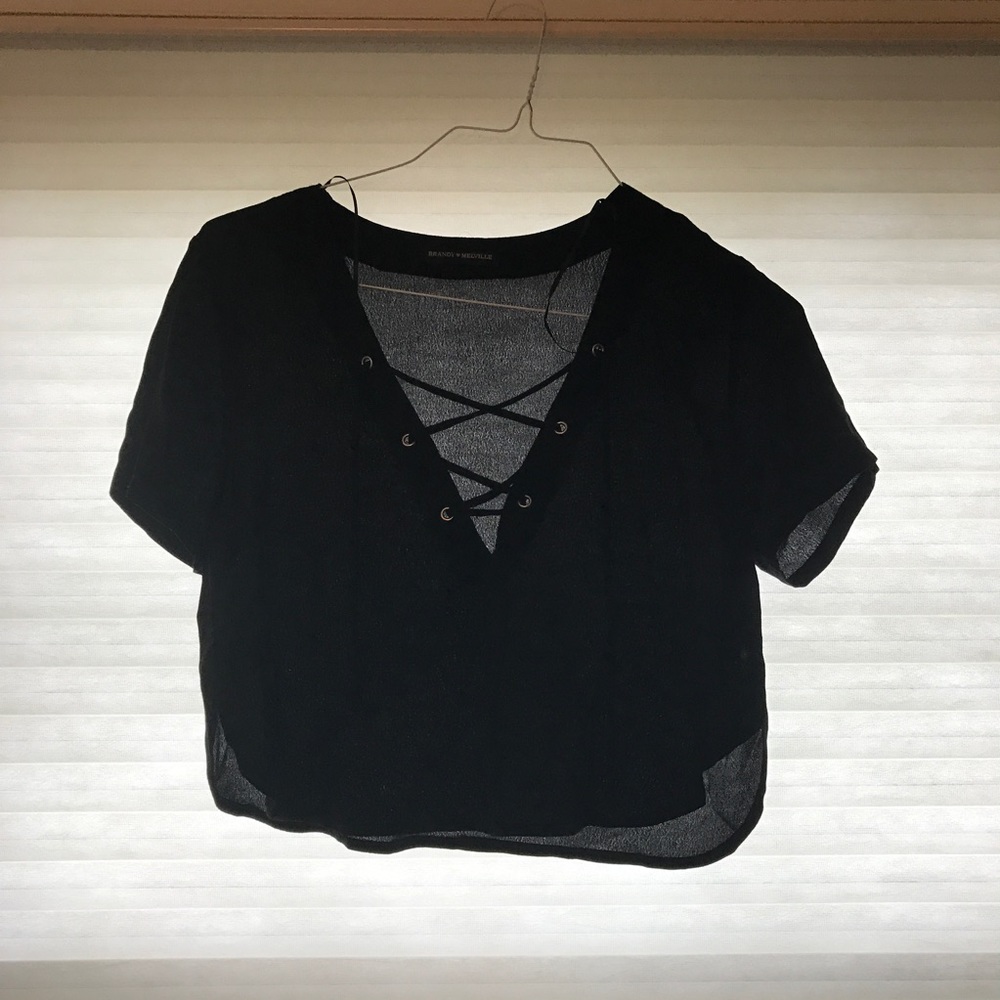 Brandy Melville lace up shirt