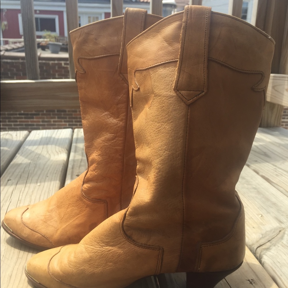 Tan cowboy boots