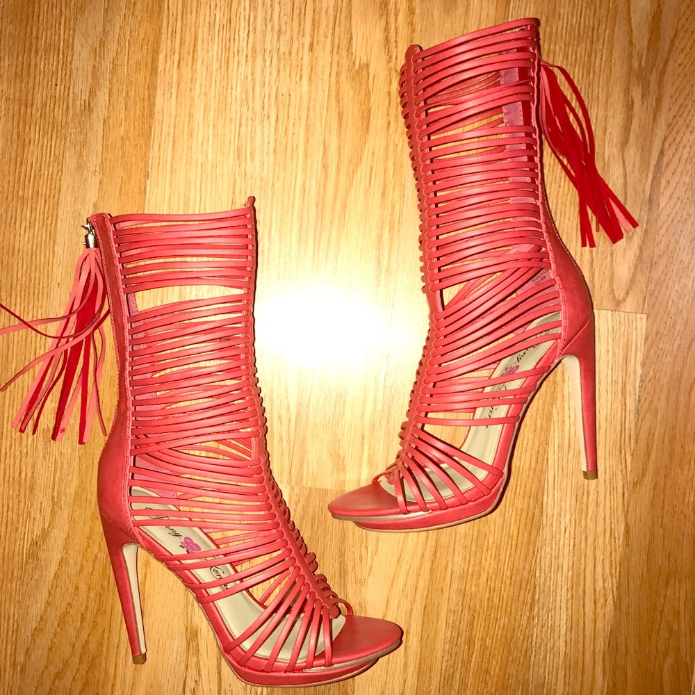 Red Tassel High Heels