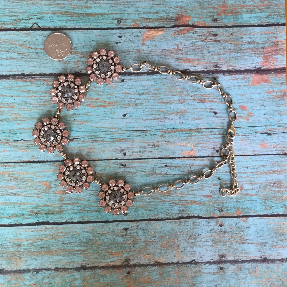 Lovely gold, silver & pink statement necklace!