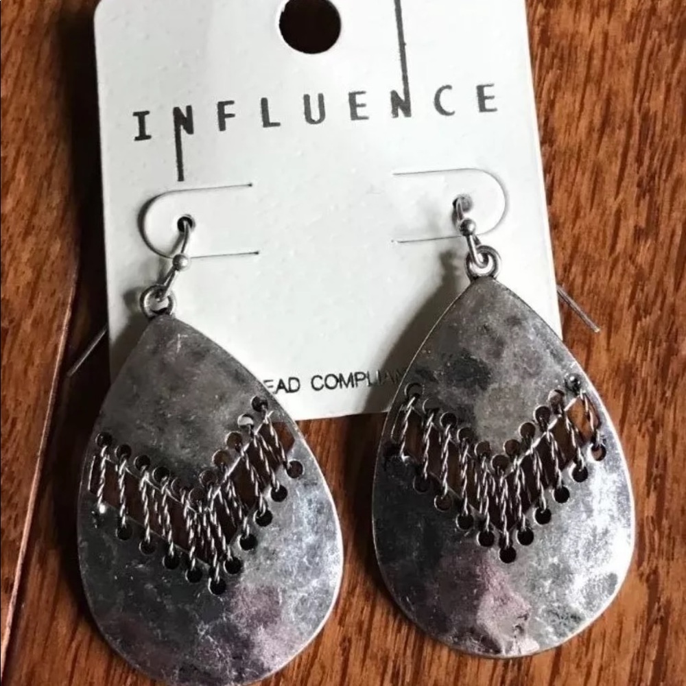 Silver stitch earrings