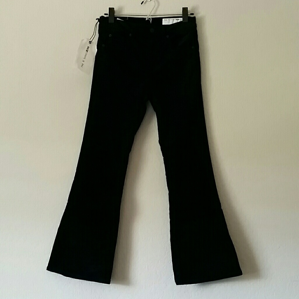 Rag & Bone Black Velvet Crop Flare size 26 NWT