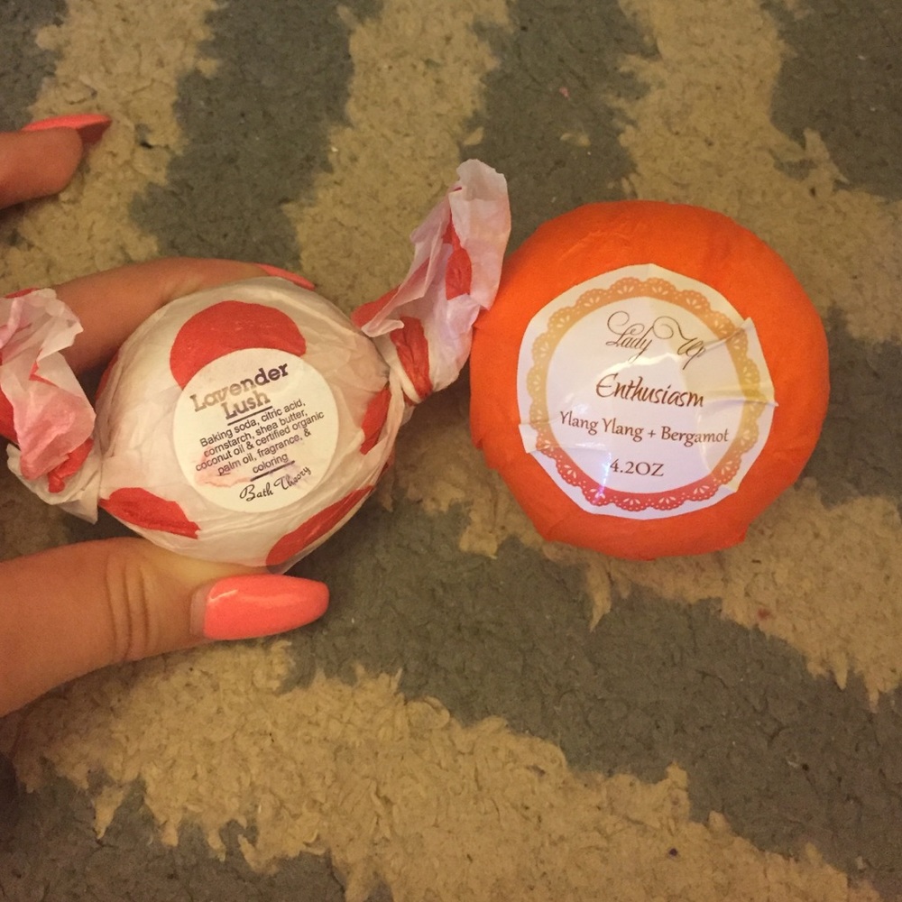 Two bath bombs never used and fully wrapped.