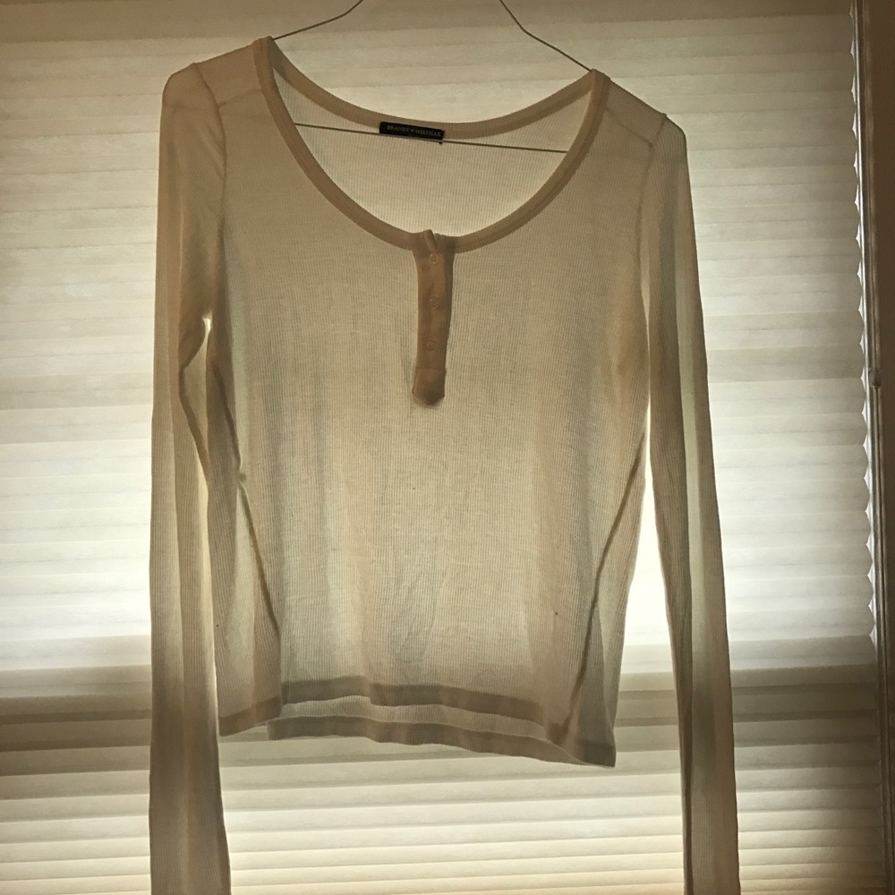 Brandy Melville white long sleeve tee