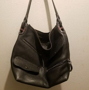 Hogan black pebbled leather handbag