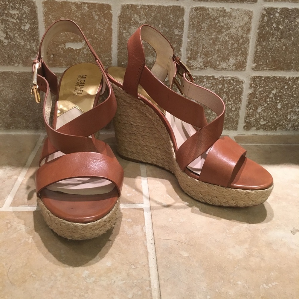 Michael Kors "giovanna" Luggage Wedges