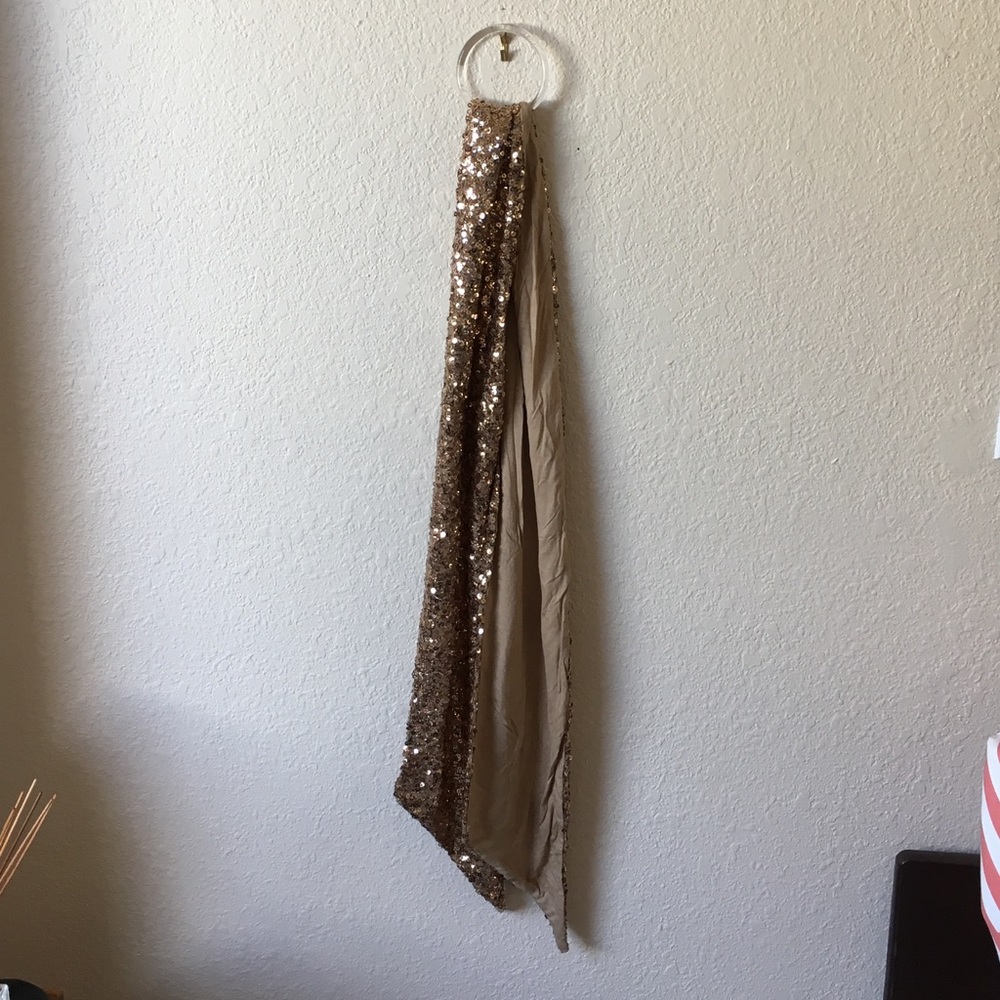 Gold sequin scarf