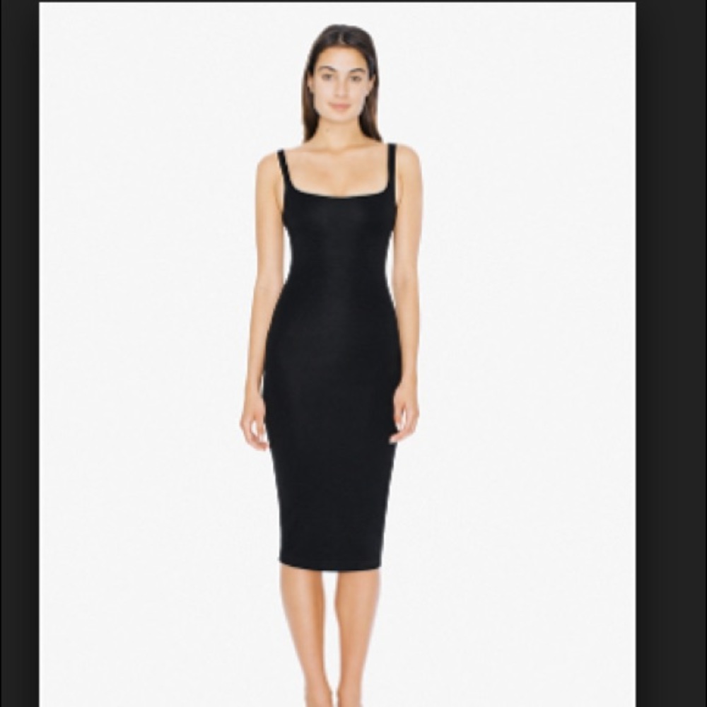 American Apparel black bodycon dress midi