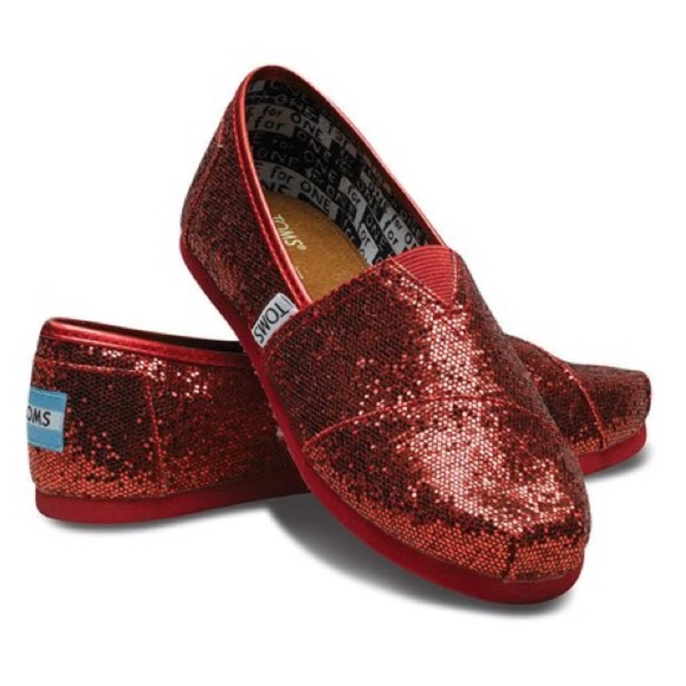 Toms Red Glitter