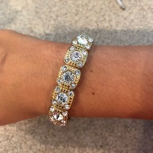 gold bracelet with crystals