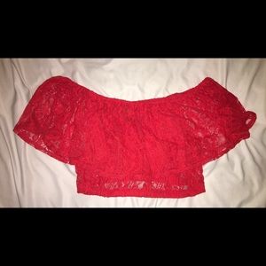 Red crop top