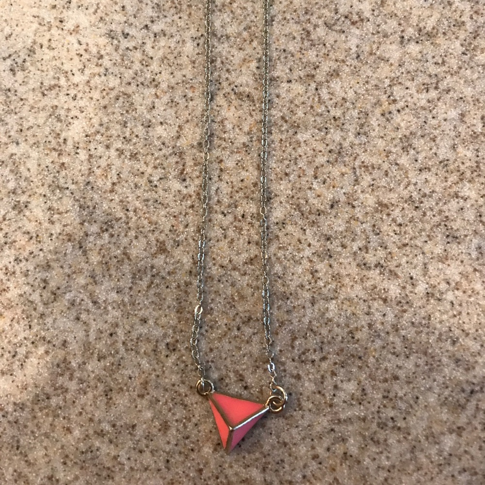 small pink pyramid necklace