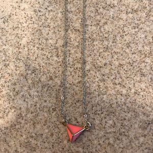 small pink pyramid necklace