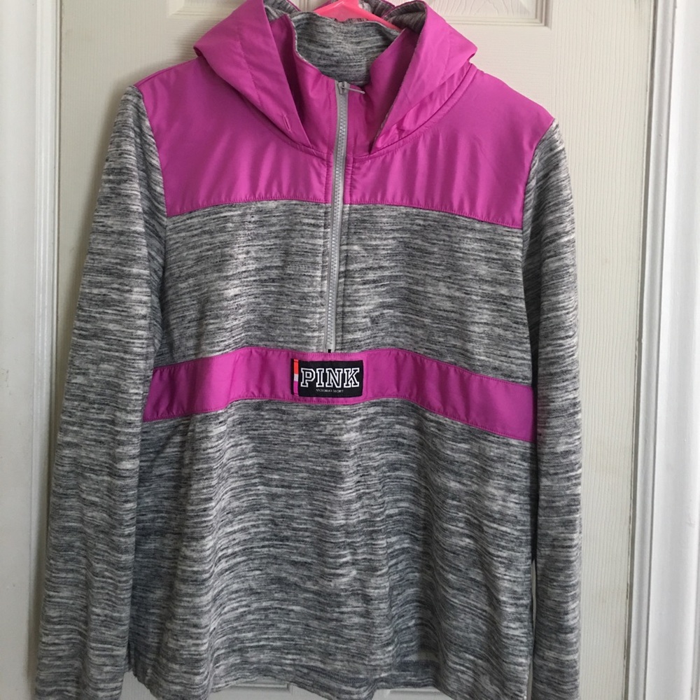 (NWOT) Gray/ Purple PINK Half Zip Jacket.