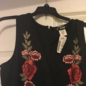 Rose Appliqué Maxi Jumper