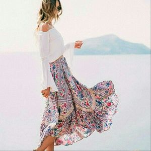 Babushka Kerchief Maxi Skirt  XS