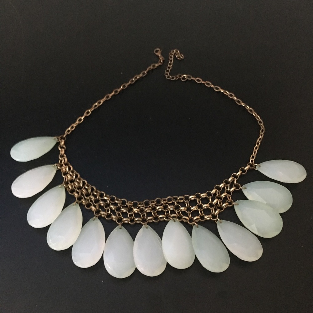 Aqua Teardrop Necklace