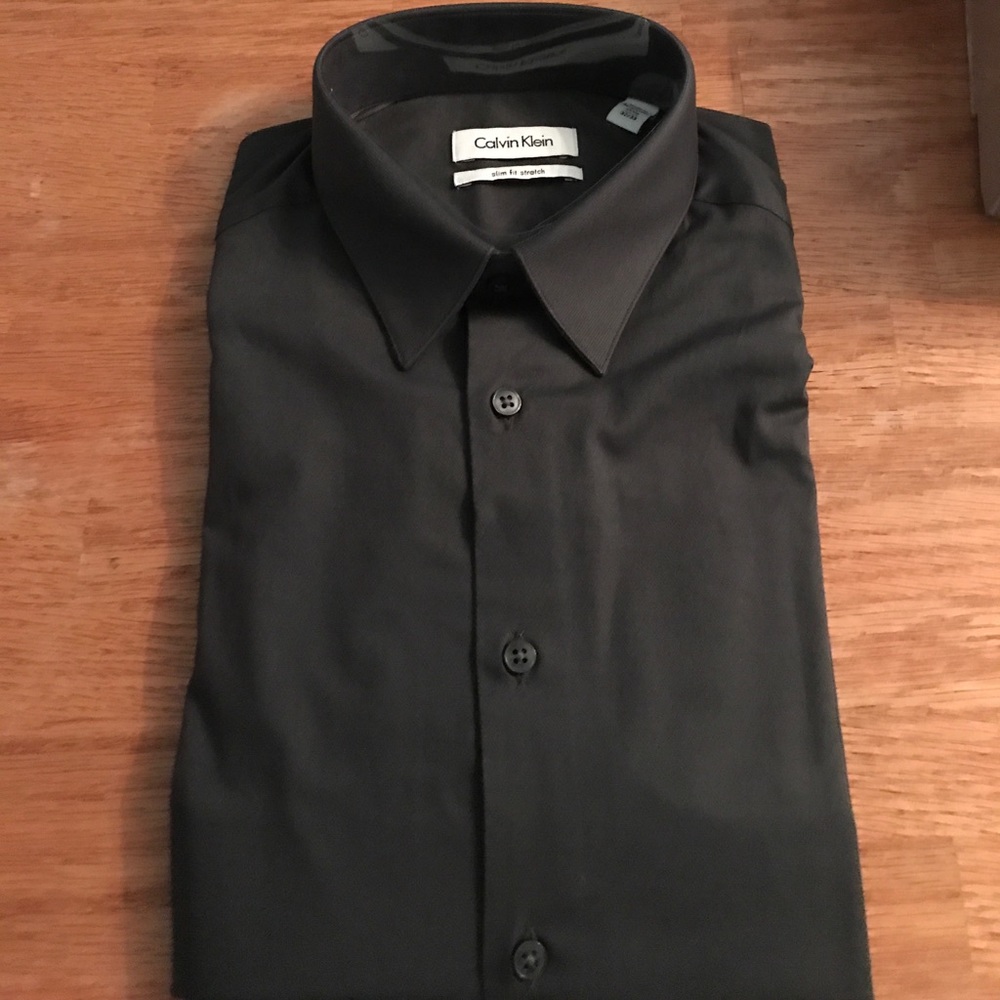 Dark Charcoal Grey dress shirt Calvin klein