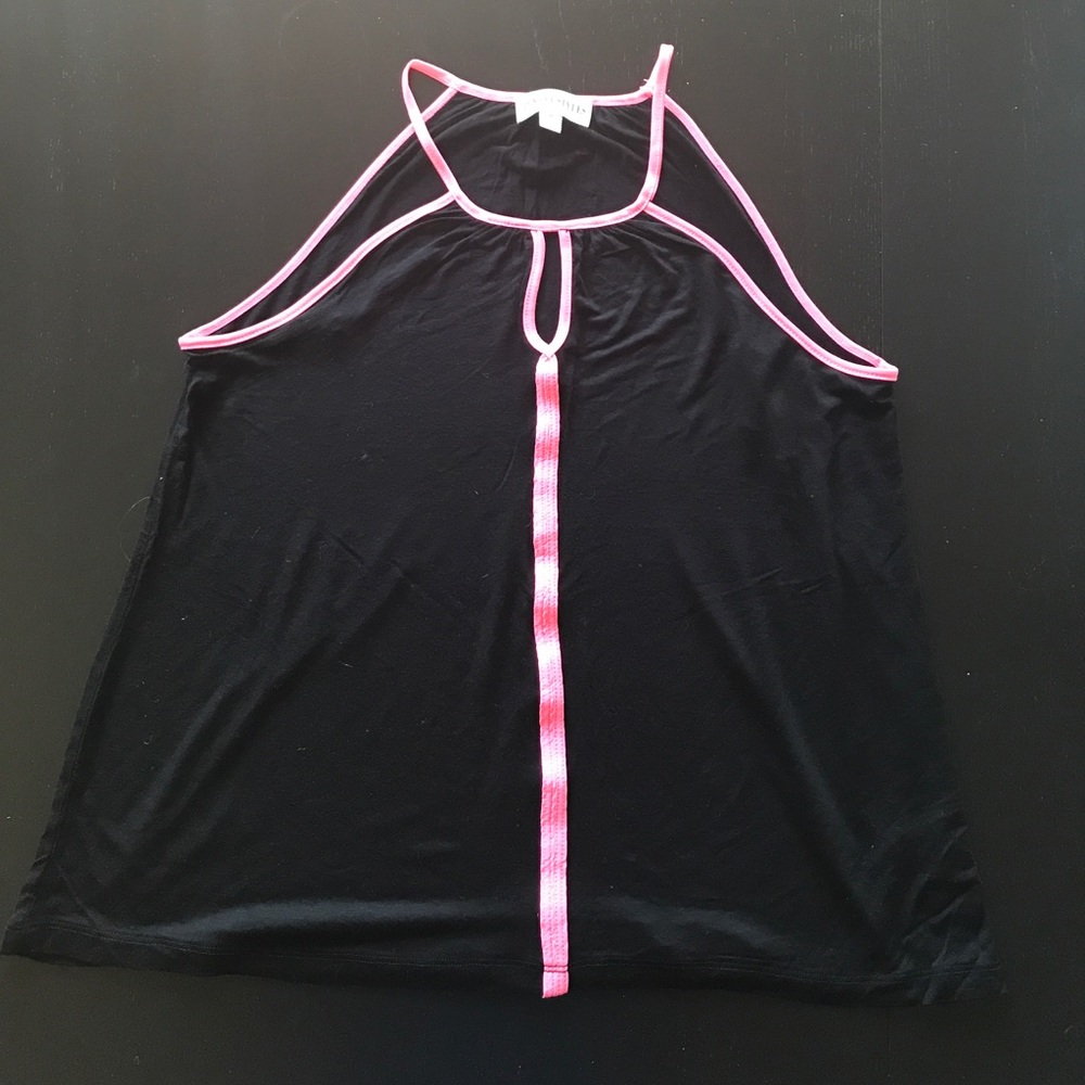 Neon pink and black tank