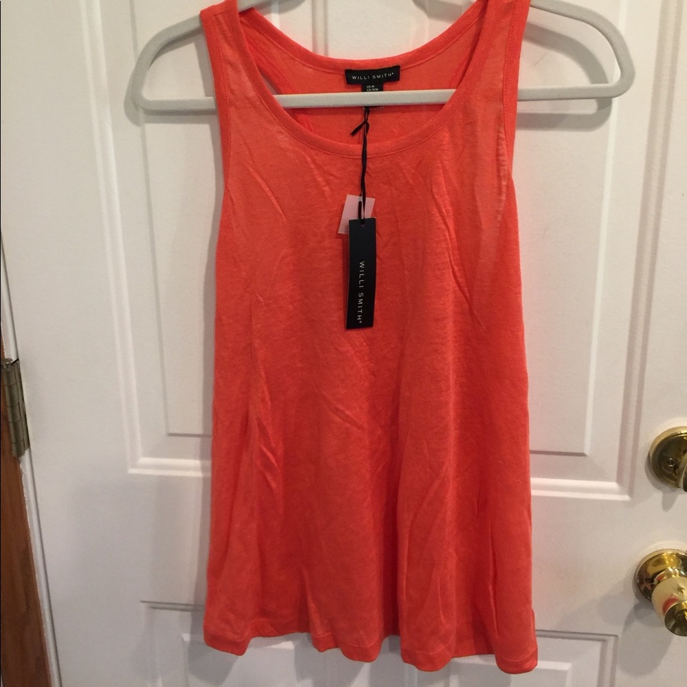 NWT Willie Smith Raceback Tunic Tank Top Linen