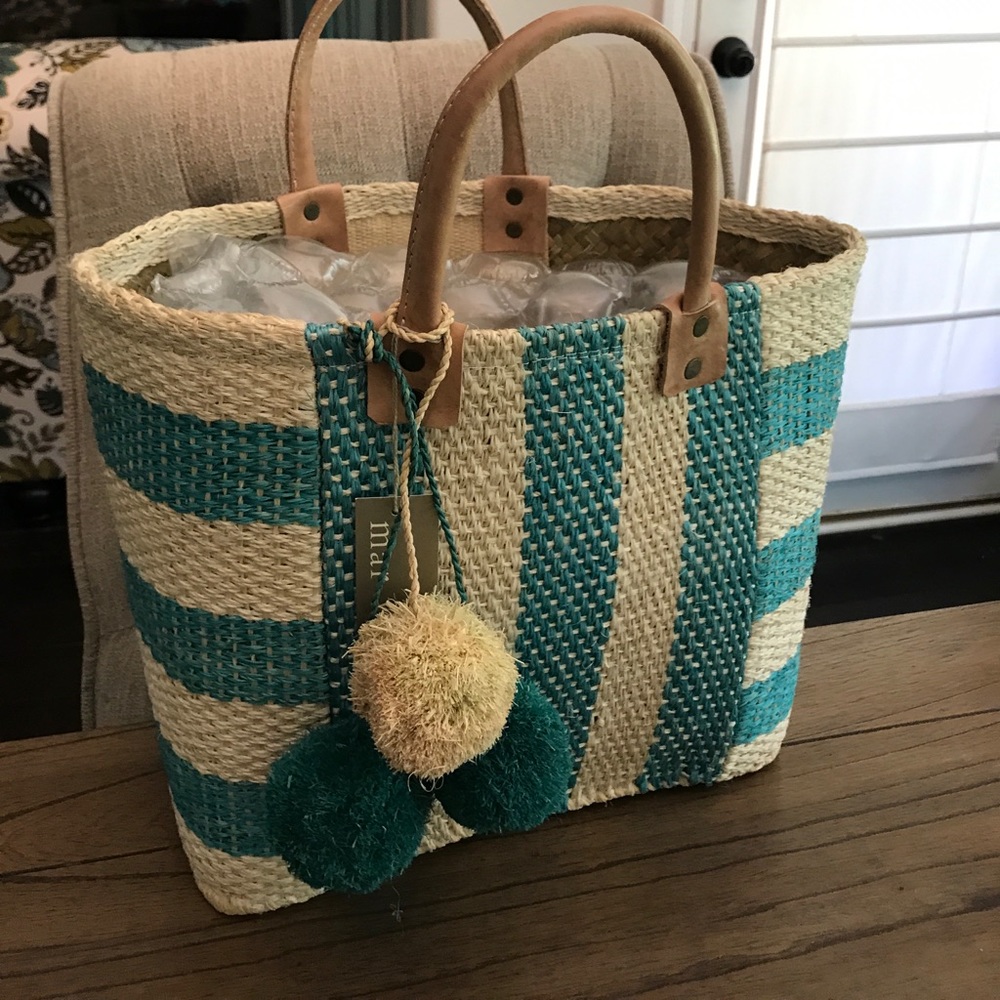 Mar Y Sol teal Collins Tote NWT