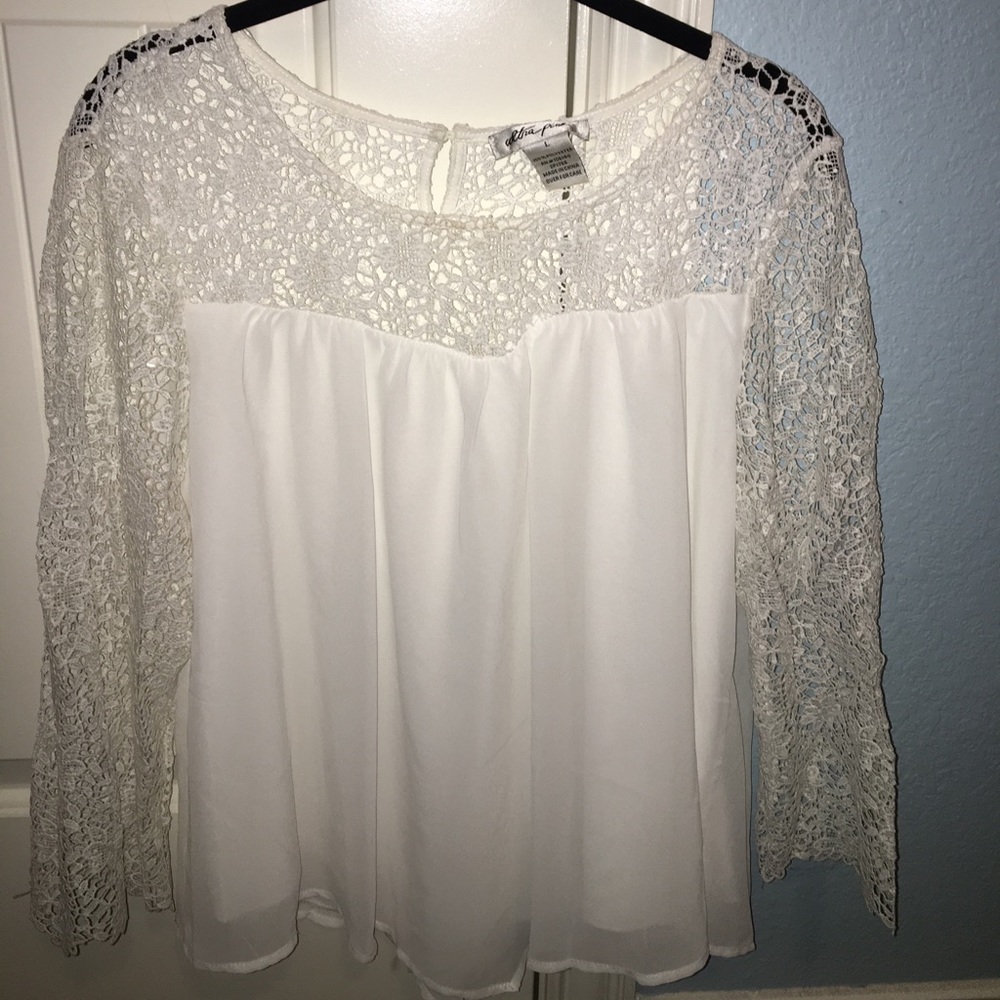 White Blouse - L - "Ultra Pink"