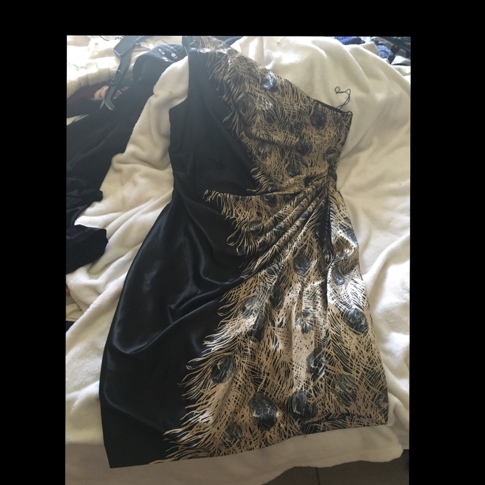 London Times black with Gold Peacock Cocktail drs