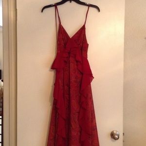 Red Paisley Ruffle Maxi Dress from Nasty Gal