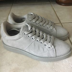 Light Grey Suede Sneakers