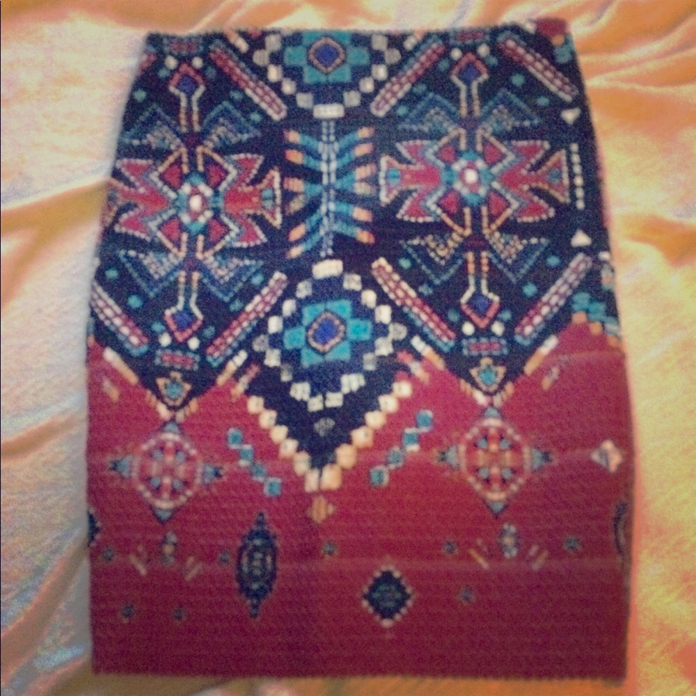 Aztec-Print Bodycon Skirt