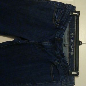 Old navy blue denim flare bottom jeans