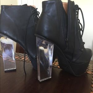Clear Heel Booties