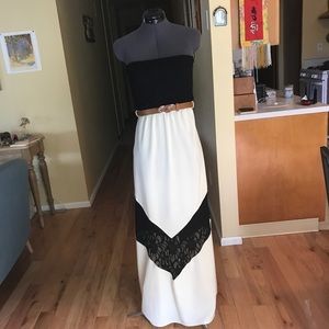 Lace and cream maxi dress