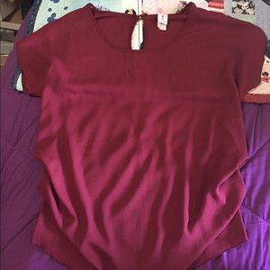 Libian Maroon Ruched Sides Top Women's Size 2X