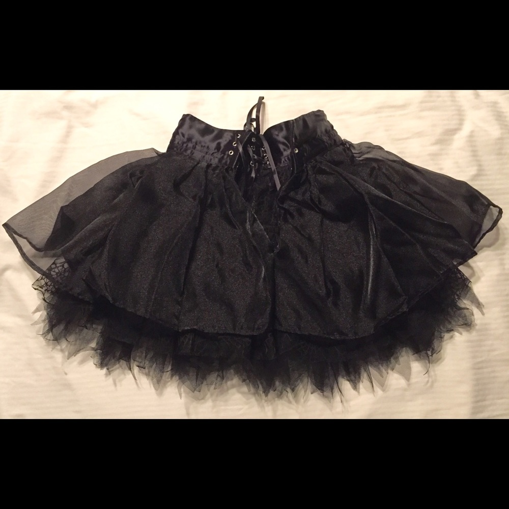 Heavy Red Gothic vintage mini corset Skirt Lace - Picture 4 of 5