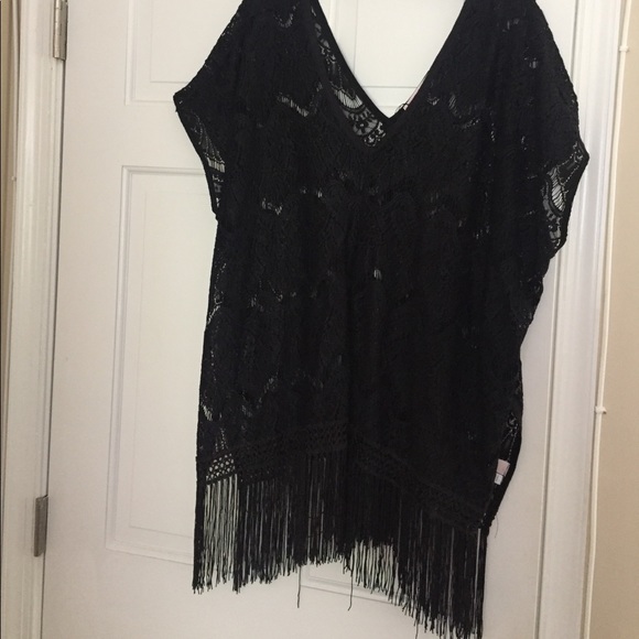 SOLD NWOT Victoria's Secret Lace & Fringe cover up - Picture 2 of 4