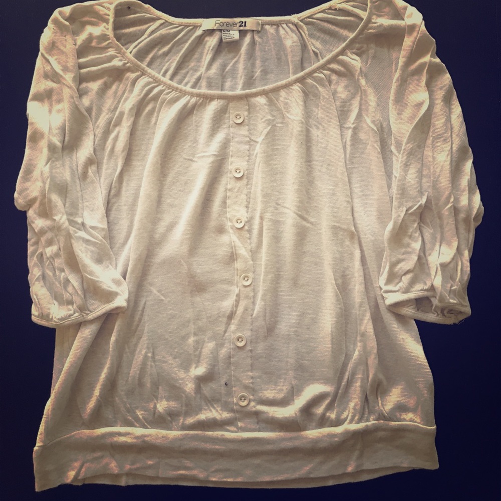 Off white elastic waist shirt
