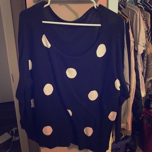 Navy polkadot sweater never worn