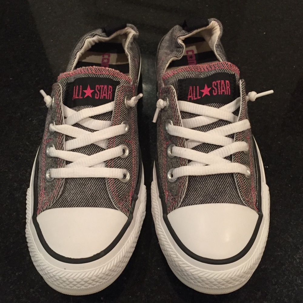 Converse Shoreline slip on black denim sz 8 shoes!