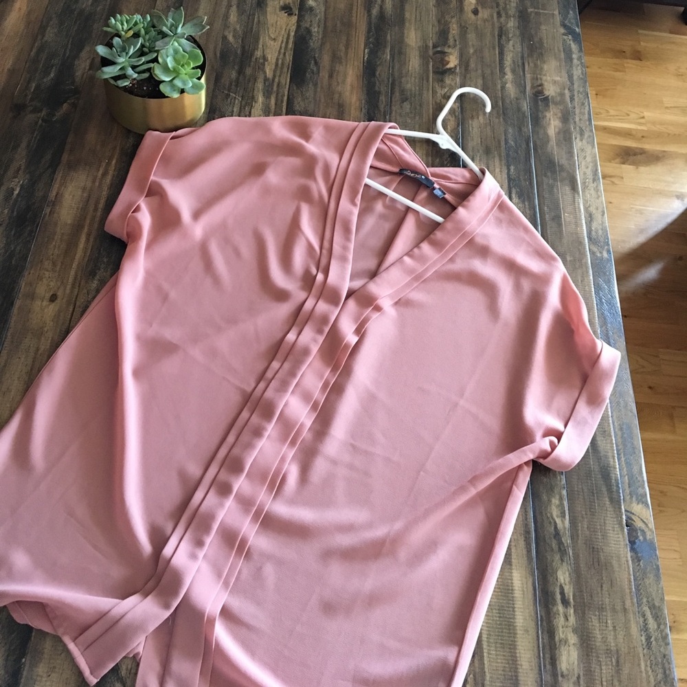 Blush pink chiffon blouse