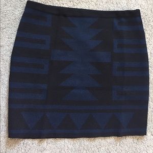 Blue and black bandage skirt