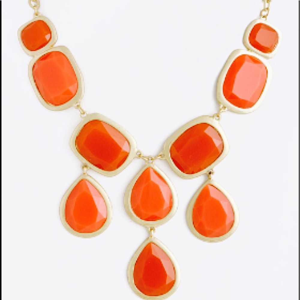 Orange Jewel Drop Necklace