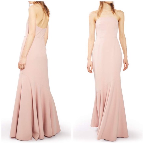 Topshop Dresses & Skirts - Topshop Blush Strapless Crepe Mermaid Style Gown