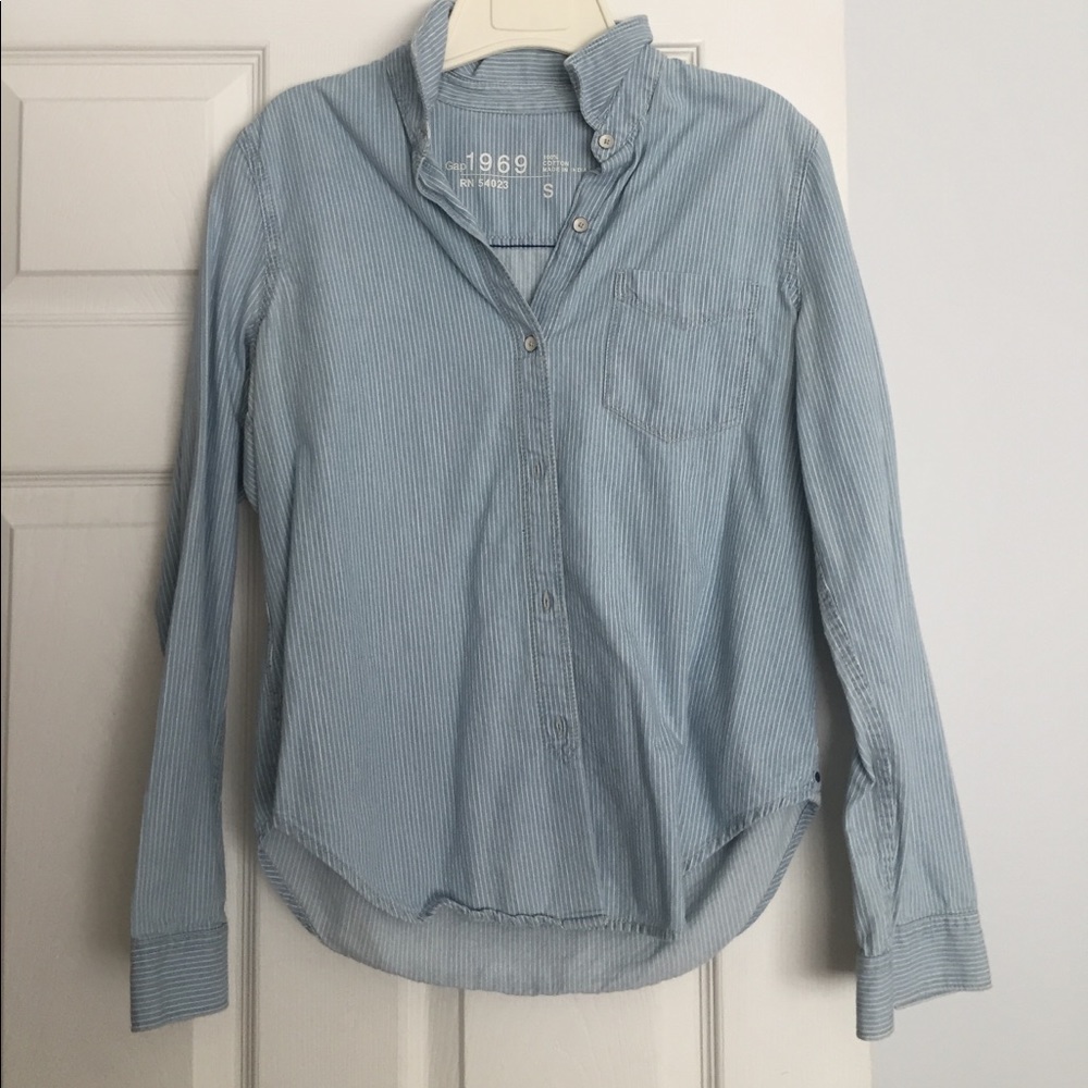 Gap Striped Chambray Shirt